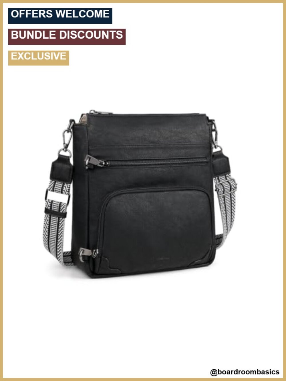 Anti Theft Crossbody Purse RFID Blocking Faux Leather Wide Strap